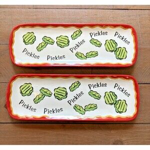 Bella Casa by Ganz Set of 2 Pickles Plates Used